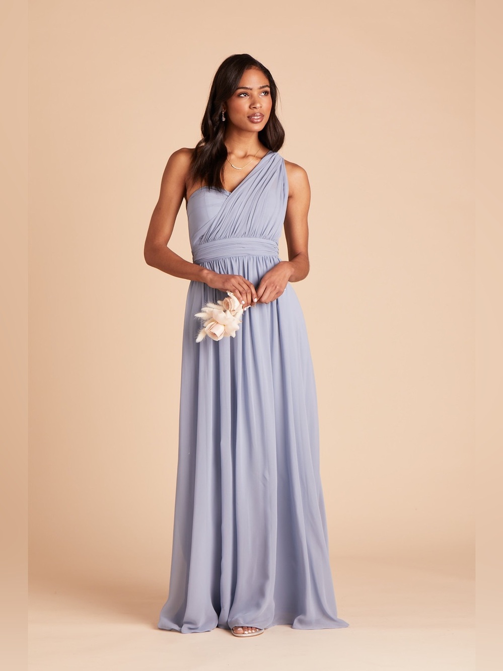 Buddy Grey Grace Dress Chitton Dusty Blue Size XL